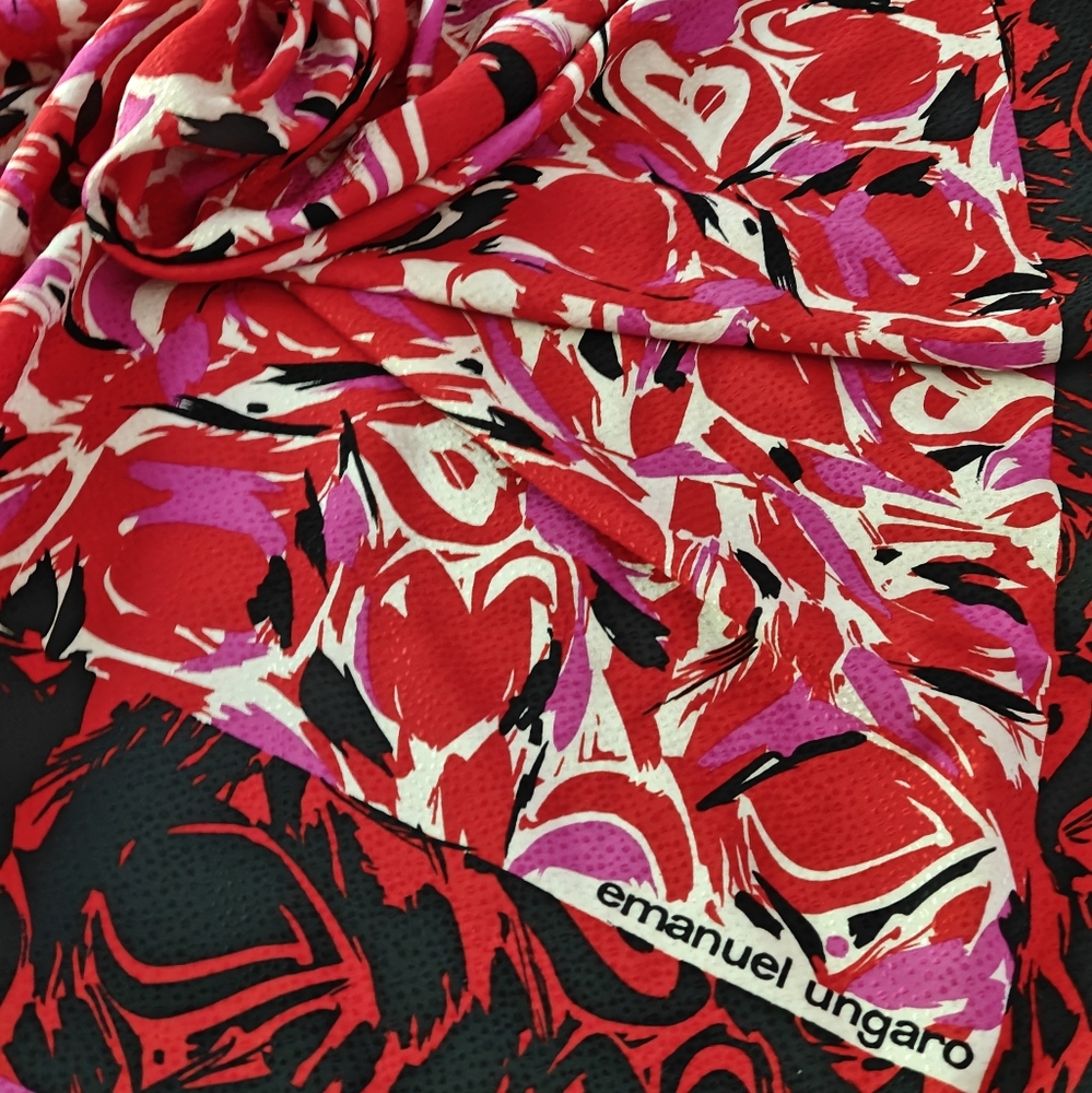 Authentic Emanuel Ungaro Multicolor Jacquard Silk